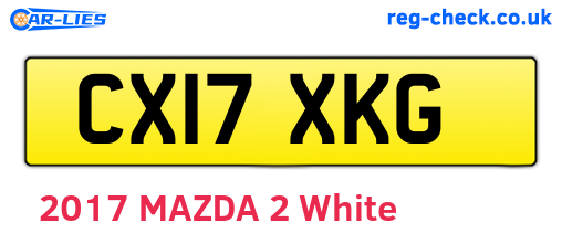 CX17XKG are the vehicle registration plates.