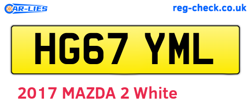 HG67YML are the vehicle registration plates.