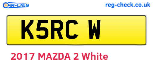 K5RCW are the vehicle registration plates.