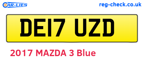 DE17UZD are the vehicle registration plates.