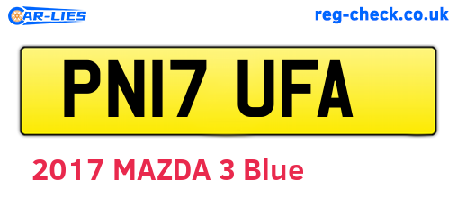 PN17UFA are the vehicle registration plates.