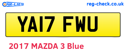YA17FWU are the vehicle registration plates.