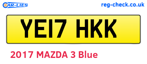 YE17HKK are the vehicle registration plates.