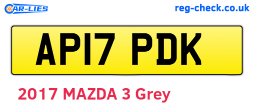 AP17PDK are the vehicle registration plates.