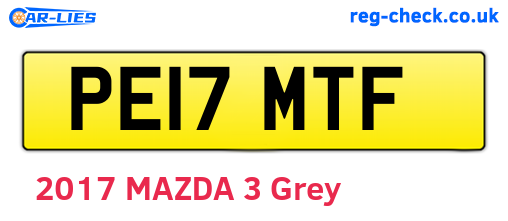 PE17MTF are the vehicle registration plates.