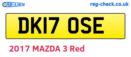DK17OSE are the vehicle registration plates.