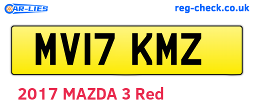 MV17KMZ are the vehicle registration plates.