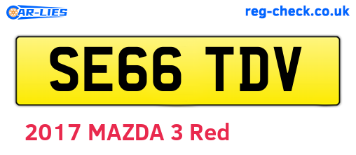 SE66TDV are the vehicle registration plates.