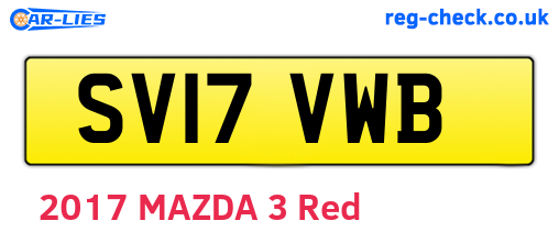 SV17VWB are the vehicle registration plates.