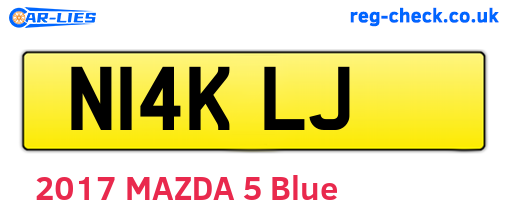 N14KLJ are the vehicle registration plates.