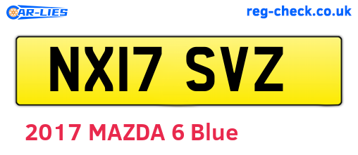 NX17SVZ are the vehicle registration plates.