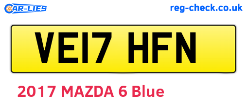 VE17HFN are the vehicle registration plates.