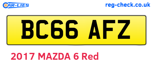 BC66AFZ are the vehicle registration plates.