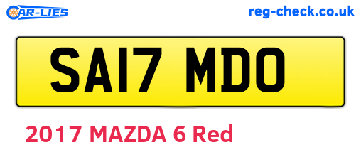 SA17MDO are the vehicle registration plates.