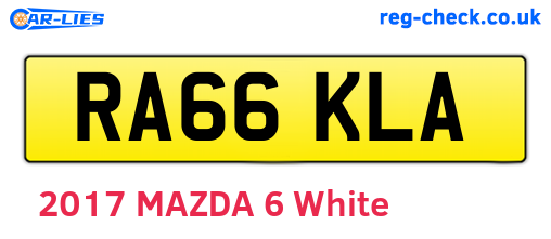 RA66KLA are the vehicle registration plates.