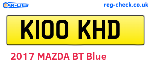 K100KHD are the vehicle registration plates.