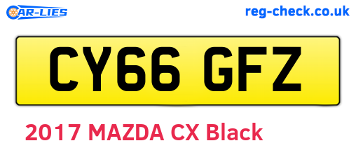 CY66GFZ are the vehicle registration plates.