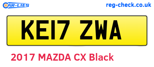 KE17ZWA are the vehicle registration plates.