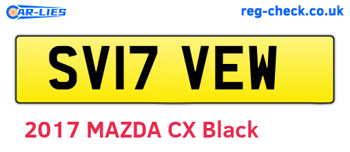 SV17VEW are the vehicle registration plates.