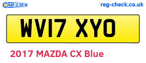 WV17XYO are the vehicle registration plates.