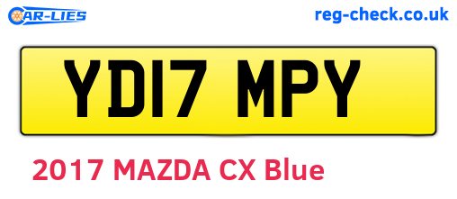 YD17MPY are the vehicle registration plates.