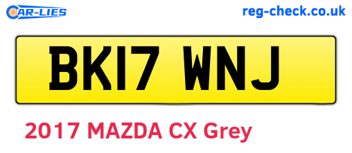 BK17WNJ are the vehicle registration plates.