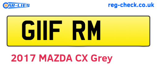 G11FRM are the vehicle registration plates.