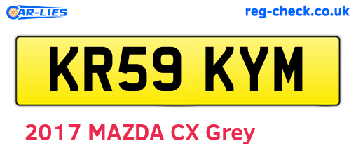 KR59KYM are the vehicle registration plates.