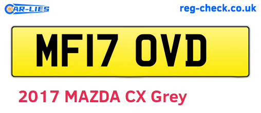 MF17OVD are the vehicle registration plates.