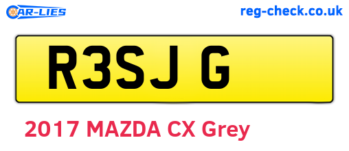 R3SJG are the vehicle registration plates.