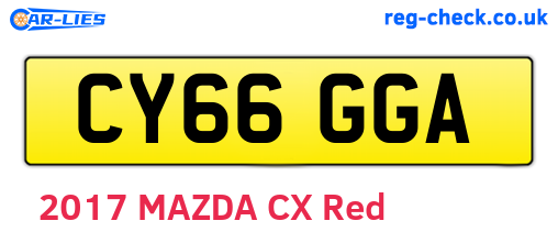 CY66GGA are the vehicle registration plates.