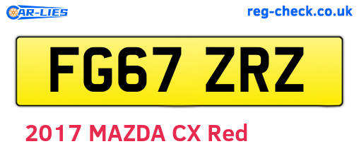FG67ZRZ are the vehicle registration plates.
