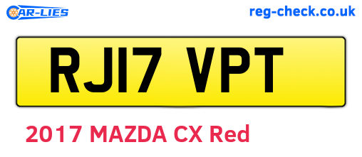 RJ17VPT are the vehicle registration plates.