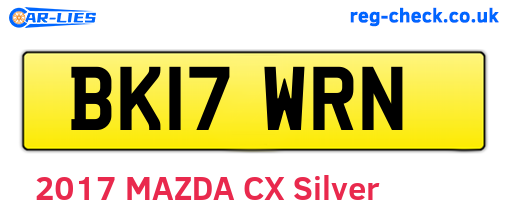 BK17WRN are the vehicle registration plates.