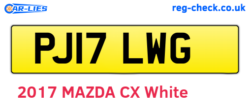 PJ17LWG are the vehicle registration plates.