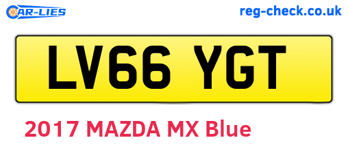 LV66YGT are the vehicle registration plates.