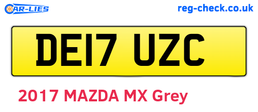 DE17UZC are the vehicle registration plates.