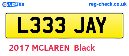 L333JAY are the vehicle registration plates.