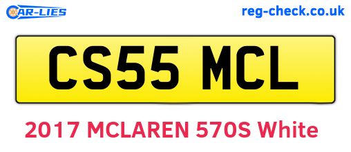 CS55MCL are the vehicle registration plates.