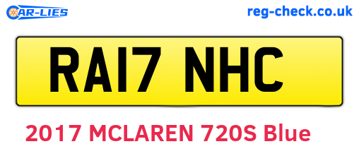 RA17NHC are the vehicle registration plates.