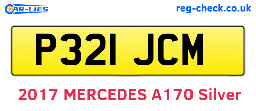 P321JCM are the vehicle registration plates.