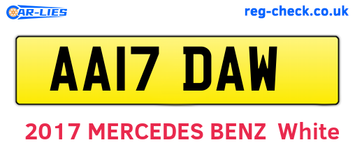 AA17DAW are the vehicle registration plates.