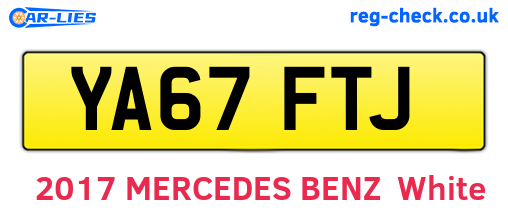 YA67FTJ are the vehicle registration plates.