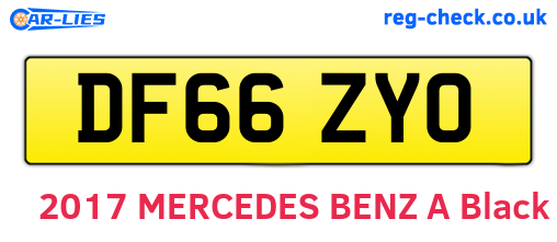 DF66ZYO are the vehicle registration plates.