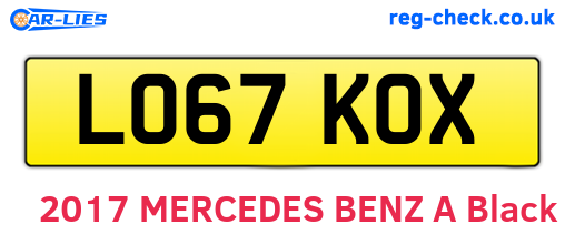 LO67KOX are the vehicle registration plates.