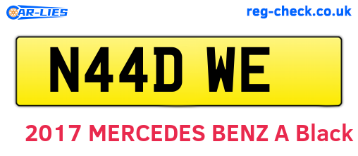 N44DWE are the vehicle registration plates.