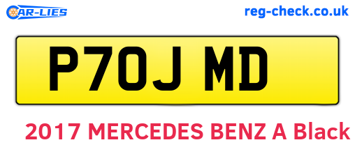 P70JMD are the vehicle registration plates.