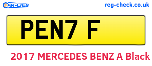 PEN7F are the vehicle registration plates.