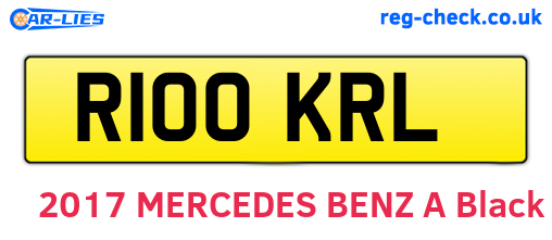 R100KRL are the vehicle registration plates.