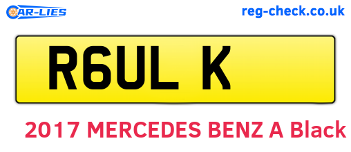 R6ULK are the vehicle registration plates.